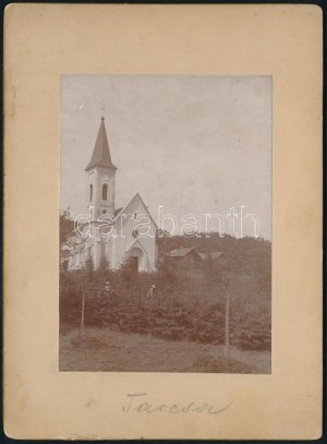 cca 1900 Tarcsa, Tarcsafürdő, Bad Tatzmannsdorf, kápolna, kartonra kasírozott fotó, feliratozva...