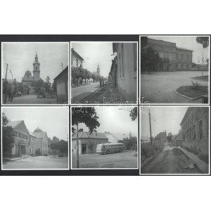 cca 1970 Gyöngyös, 13 db városképes fotó, 11×11 cm