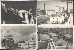 cca 1937-1953 Moszkva, Stalinka épületek építése, 18 db fotó, 11×17 cm / Stalin...