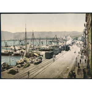 cca 1880 Fiume / Rijeka, kikötő, fotokróm nyomat, sérülésekkel, 15×22 cm