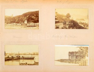 ca 1860 Európai utazás fotógyűjteménye. 155 db vizitkártya fotó, feliratozott albumlapokba csúsztatva. Németország...