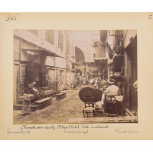 cca 1900 Konstantinápoly Ejub, Szultán sírok / Khab Kalil fémmunkások Kétoldalas albumin fotók kartonon Sébah &amp...
