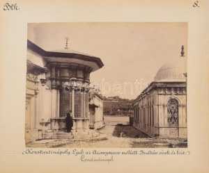 cca 1900 Konstantinápoly Ejub, Szultán sírok / Khab Kalil fémmunkások Kétoldalas albumin fotók kartonon Sébah &...