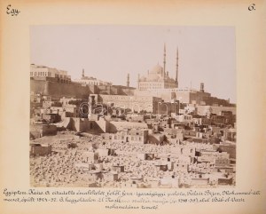 ca 1890 Adelphoi Zangaki: Egyiptom Kairó, arabok ebédje / Kairó látképe...