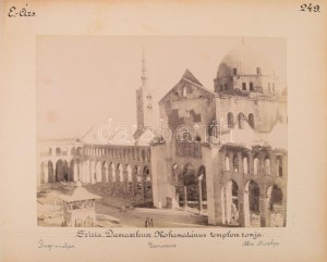 ca 1890 Félix Bonfils (1831-1885): Palesztina, Jeruzsálem, Kofák / Szíria, Damascus kétoldalas fotó...