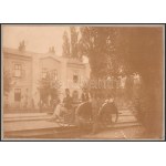 cca 1890 Lébényszentmiklós (Mosonszentmiklós), Győr-Moson-Sopron, vasútállomás vasúti hajtánnyal...