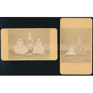 cca 1860-1870 Gyerekek elegáns öltözetben...