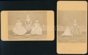 cca 1860-1870 Gyerekek elegáns öltözetben...