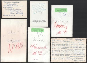 cca 1968 Magyar és német sakkozókat ábrázoló fotók, 3-3 db fotó, (összesen 6 db), a magyar fotókon Lengyel Levente ...