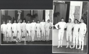 1961 BVSC vívóit ábrázoló 2 db fotó, a hátoldalon jelzett (Lerner J. Fotoriport iroda)...