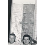 1961 BVSC vívóit ábrázoló 2 db fotó, a hátoldalon jelzett (Lerner J. Fotoriport iroda)...