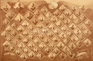 cca 1900-1910 Bp., Nyugati pályaudvar állomás tisztviselői és hivatalnokai (köztük Haviár György főellenőr...
