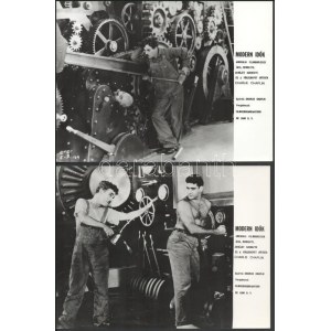 cca 1939 előtt készült, Modern idők című amerikai film jelenetei és szereplői (főszereplő Charlie Chaplin)...