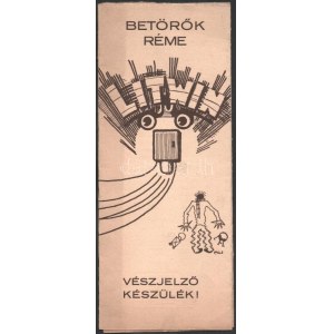cca 1928 Litwin vészjelző és tűzjelző készülékek, gyártja: Martin és Sigray r.-t. elektromos mérőműszerek gyára...