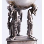 Ezüst (Ag) besamin tartó figurális alakokkal, 1894, orosz, jelzett, mesterjellel, m: 8,5 cm, 69g /// Silver (Ag...