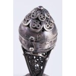 Ezüst (Ag) besamin tartó, 1894, orosz, jelzett, mesterjellel, m: 9,5 cm, 51g /// Silver (Ag) Besamim Container, 1894...