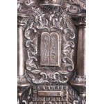 Ezüst (Ag) chósen tóra-vért - oszlop, korona és tízparancsolat ábrázolással. 1851, magyar, 13 latos, mesterjellel...