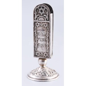 Ezüst (Ag) Sabbati havdala-tartó. 20. sz., jelzett, m: 12cm, nettó 82g /// Silver (Ag) Sabbati Havdalah holder...
