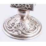 Ezüst (Ag) Sabbati havdala-tartó. 20. sz., jelzett, m: 12cm, nettó 82g /// Silver (Ag) Sabbati Havdalah holder...