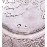 Ezüst (Ag) Kiddus pohár alátéttel. cca 19. sz. utolsó harmada, jelzett, mesterjeggyel, m: 9,5 cm, d: 13,5 cm...