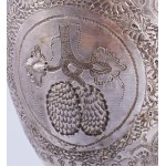 Ezüst (Ag) Kiddus pohár. cca 19. sz. utolsó harmada, jelzett, m: 15 cm, nettó 164g /// Silver (Ag) Kiddush Cup...