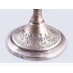 Ezüst (Ag) Kiddus pohár. cca 19. sz. utolsó harmada, jelzett, m: 15 cm, nettó 164g /// Silver (Ag) Kiddush Cup...