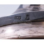 Ezüst (Ag) besamin tartó serleg Mózes ábrázolásával díszítve. cca 1880/1890, jelzett, mesterjeggyel, m: 24 cm...