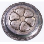 Szédertál, ezüst (Ag) XIX. sz. vége. dianás jelzéssel, GU mesterjeggyel 611g, d: 31 cm Seder plate, silver (Ag...