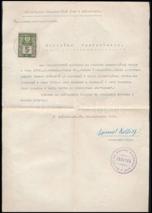 1941 Gálszécs (Secovce, Felvidék)...