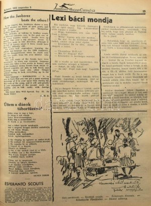 1933 A Magyar Cserkész Jamboree különszámai hivatalos műsorral és térképpel. 1-14. számok, egybe kötve...