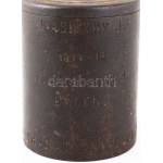 I. világháborús emlék persely, masszív fém, Kasitzky J. 1914-15 világháború emlék gránát anyagból felirattal...
