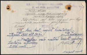 1919 Bp., 29. vörös dandár póttest csoport anyakönyvi lap kitöltetlen nyomtatványa, hátoldalán M. kir...