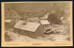 cca 1875 Az alsó-ausztriai Kaiserbrunn egy részlete vízszállító hordókkal, később a bécsi vízvezeték...