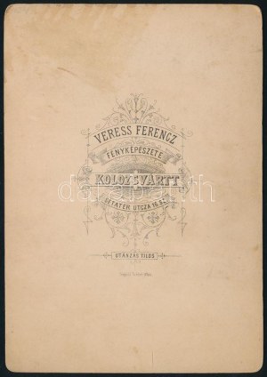 cca 1887 Három egyenruhás tűzoltó, keményhátú fotó Veress Ferenc kolozsvári műterméből, 16,5×10...