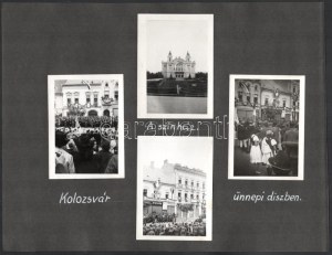 1940 Kolozsvár, erdélyi bevonulás, összesen 21 db fotó, rajtuk Horthy Miklós kormányzó attasékkal...