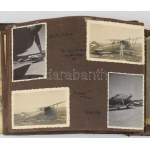 ca 1940 M. kir. Repülőoktató katonatiszt fotóalbuma 58 db a katonasághoz, budaörsi reptérhez kötődő...