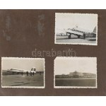 ca 1940 M. kir. Repülőoktató katonatiszt fotóalbuma 58 db a katonasághoz, budaörsi reptérhez kötődő...