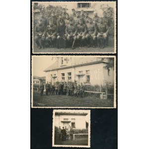 1939 Alsóapsa (Nizsnya Apsa), Kárpátalja, a 23. egészségügyi oszlop tisztikara az alsóapsai gyengélkedőház előtt ...