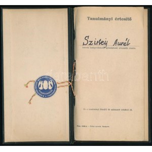 1943 Marosvásárhely, M. Kir. Csaba Királyfi Honvéd Gyorfegyvernemi Hadapródiskola tanulmányi értesítője...