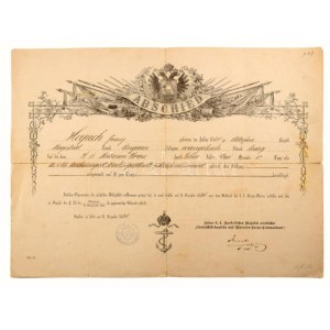 1874-1906 Herpich Ferenc hajógépész bizonyítványai, okmányai, összesen 6 db, közte a Cs. és Kir...