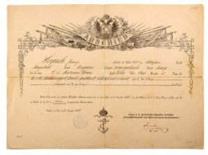 1874-1906 Herpich Ferenc hajógépész bizonyítványai, okmányai, összesen 6 db, közte a Cs. és Kir...