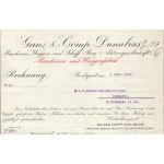 1916 Az S.M.Pb. Lachs és Stör - Dunai Flottila hajók: Számla, nagyon ritka hajópecséttekkel Invoice from Ganz &amp...