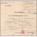 1916 Dunai Flottila.S.M. S. Balaton. Háromnyelvű utazási igazolás Tokos István matróznak, ritka hajópecsétekkel...
