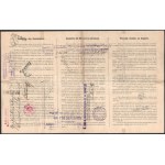 1916 Dunai Flottila.S.M. S. Balaton. Háromnyelvű utazási igazolás Tokos István matróznak, ritka hajópecsétekkel...