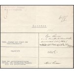 1915 Dunai Flottilla. Egon Quirini (tartalékos) Korvettenkapitány gépelt személyi lapja az S.M.S...
