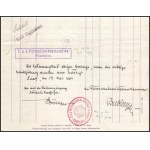 1917 Dunai Flottila. Eredeti, 1914. május 5-i keltezésű benzinszámla, amelyet a k.u.k...