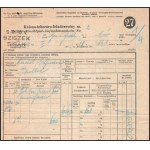 1917 Dunai Flottila. Eredeti, 1914. május 5-i keltezésű benzinszámla, amelyet a k.u.k...