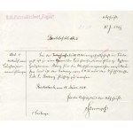 1916 Az S.M.Pb. Fogas (ex I) - Dunai Flottila hajó részére szóló hajóparancs hajópecséttel Handwritten Boat Order No...