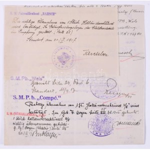 1916 Az S.M. Pb. Barsch - Dunai Flottila hajó részére készült Ganz számla és igazolás...