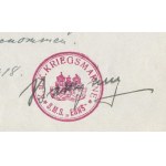 1918 Az S.M.S. Enns - Dunai Flottila monitor parancsnokának kézzel írt igazolása egy matróz részére...